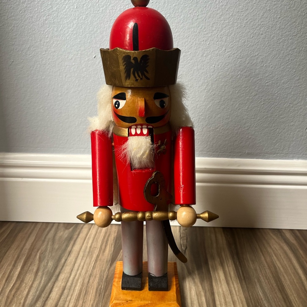 Vintage 15” Holiday Nutcracker With Original Box
Red gold black